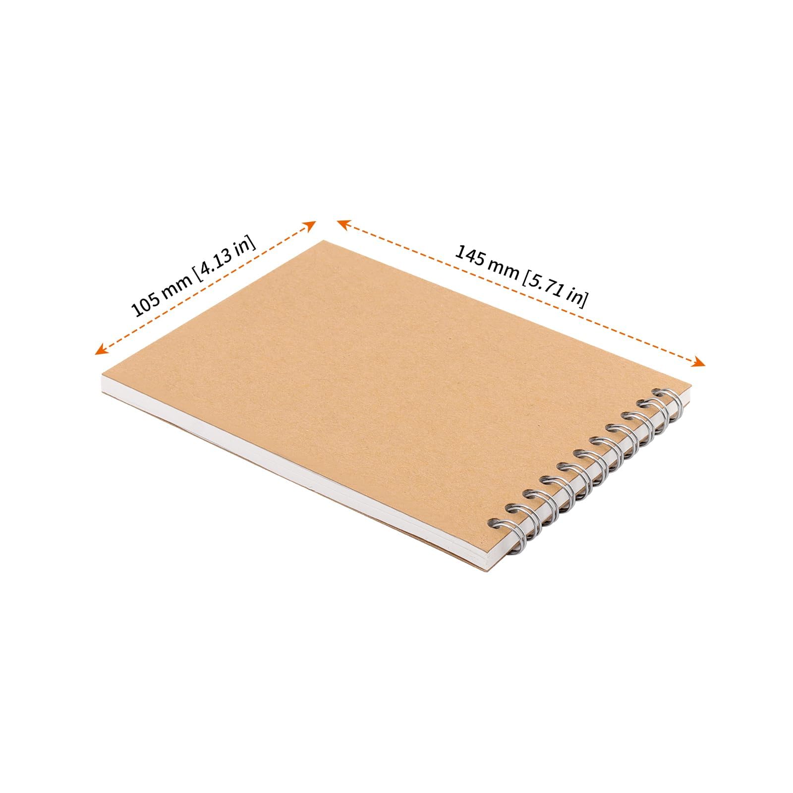 HOZEON 25 quaderni per schizzi A6, 10 x 15 cm, in carta kraft marrone, rilegatura a spirale superiore, per animazione, schizzi, disegni, scarabocchi e diari, 60 fogli