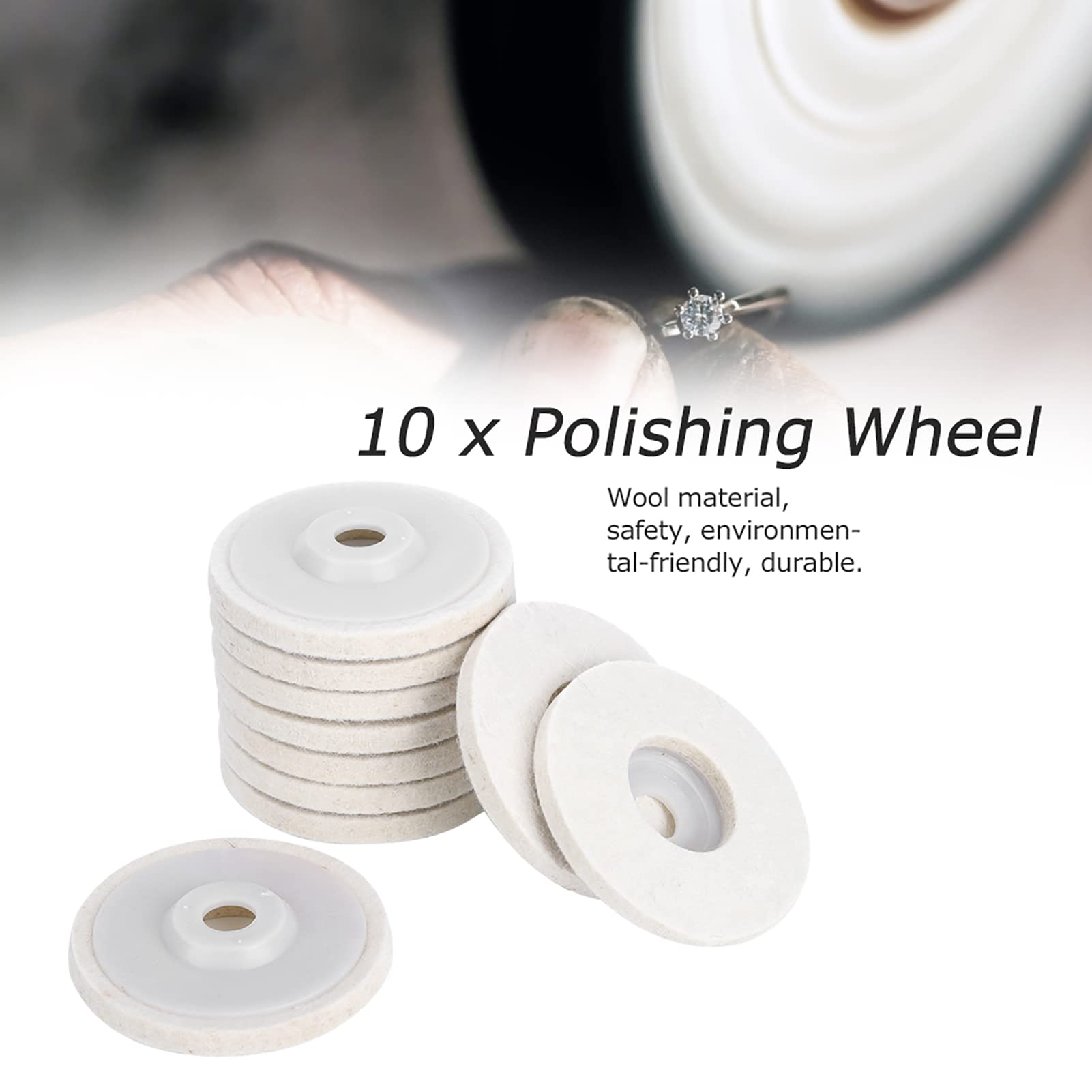 10 sztuk Wool Felt polerskie tarcze polerskie, szlifierki kątowe, tarcze polerskie, tarcze polerskie do wełny, zestaw do polerowania, do biżuterii metalowej, młynka cylindrycznego (cienka wełna)