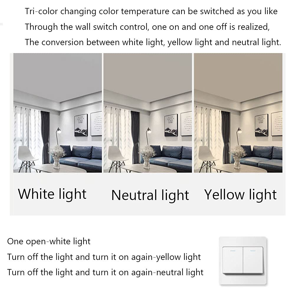 Nowoczesna lampa sufitowa LED 38 W, uchwyt sufitowy 2 pierścienie żelazna sztuka w pobliżu lamp sufitowych nastrojowe oprawy oświetleniowe do sypialni 3 kolory modyfikowania światła do