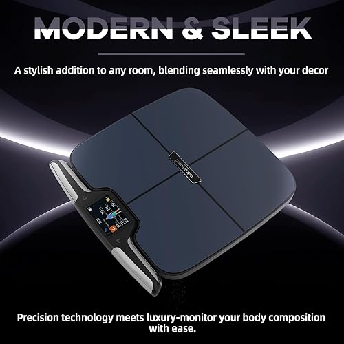 Miniatura 2 de Báscula inteligente para peso corporal con IMC, masa muscular de grasa corporal, 8 electrodos, frecuencia doble, alta precisión, aplicación móvil