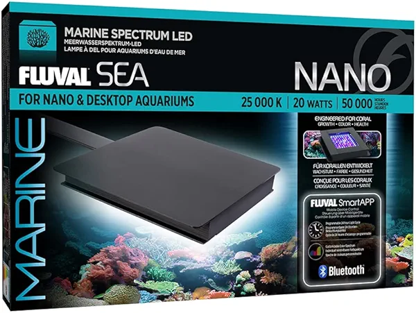 Fluval SEA Marine Nano LED Aquarium Lighting with Bluetooth, 20 Watts,Glass