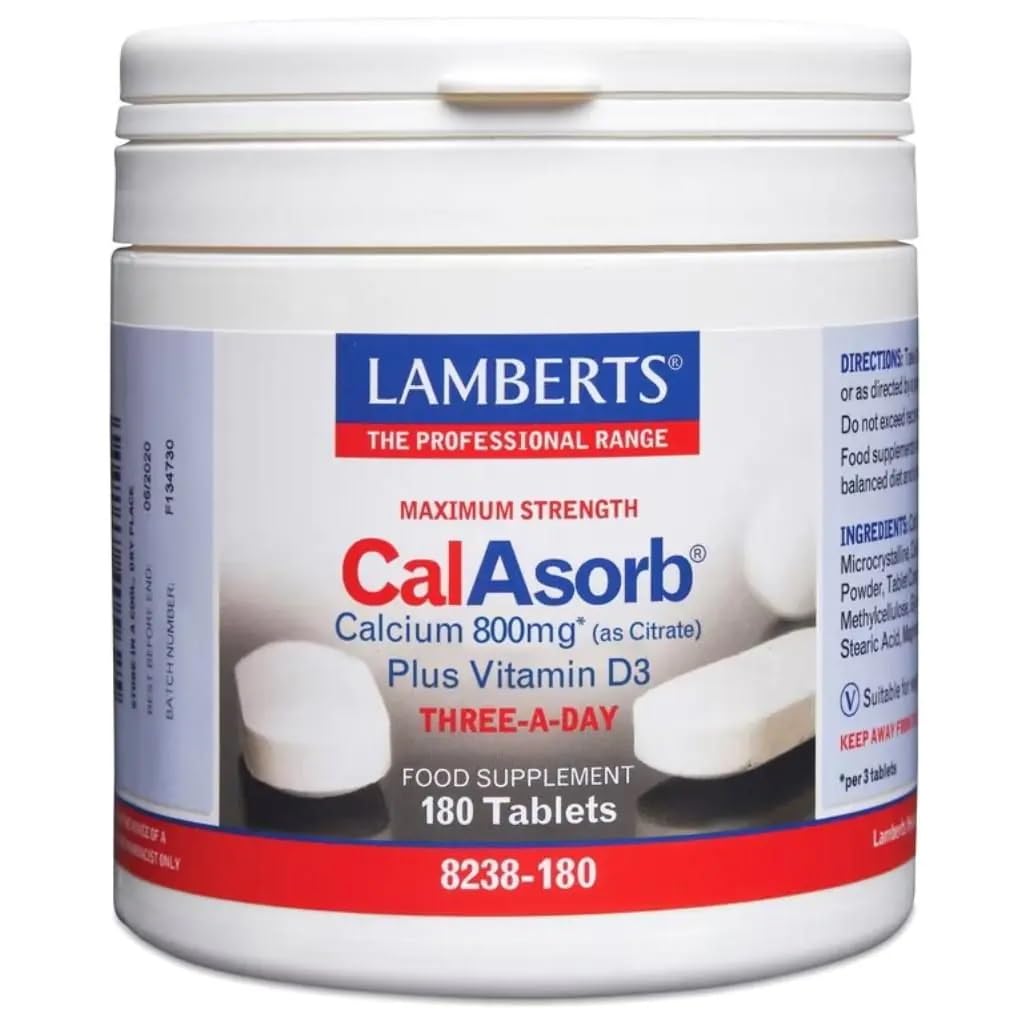 Lamberts Calasorb Calcium 800mg (As Citrate) Plus Vitamin D3 180 Tablets X 1