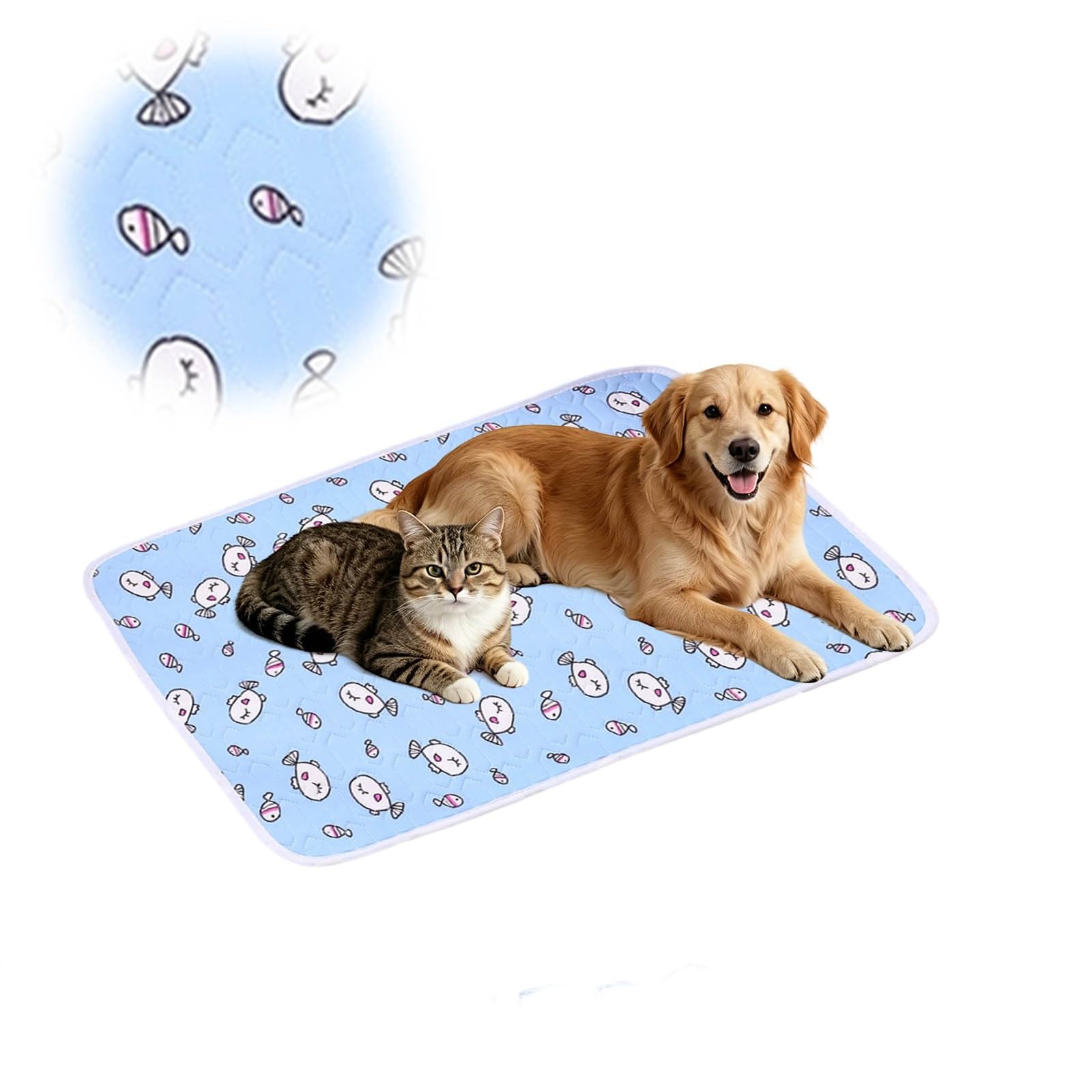 Cooling Mat for Cats, Self-Cooling Pet Mat, Washable Portable Coolings Pad for Dogs Cats, Ice Silk Self Cooling Foldables Mats, Extra Large Self Coolings Pad for Pets-8