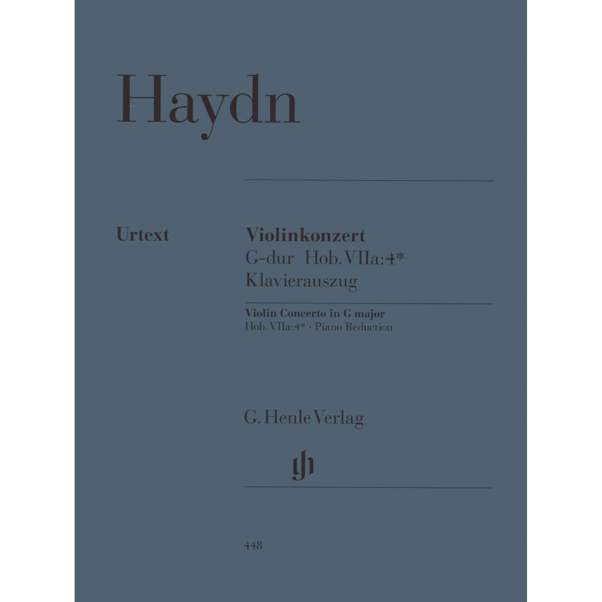 Concerto for Violin and Orchestra G major Hob. VIIa:4 - violin and orchestra - piano reduction with solo part - (HN 448)