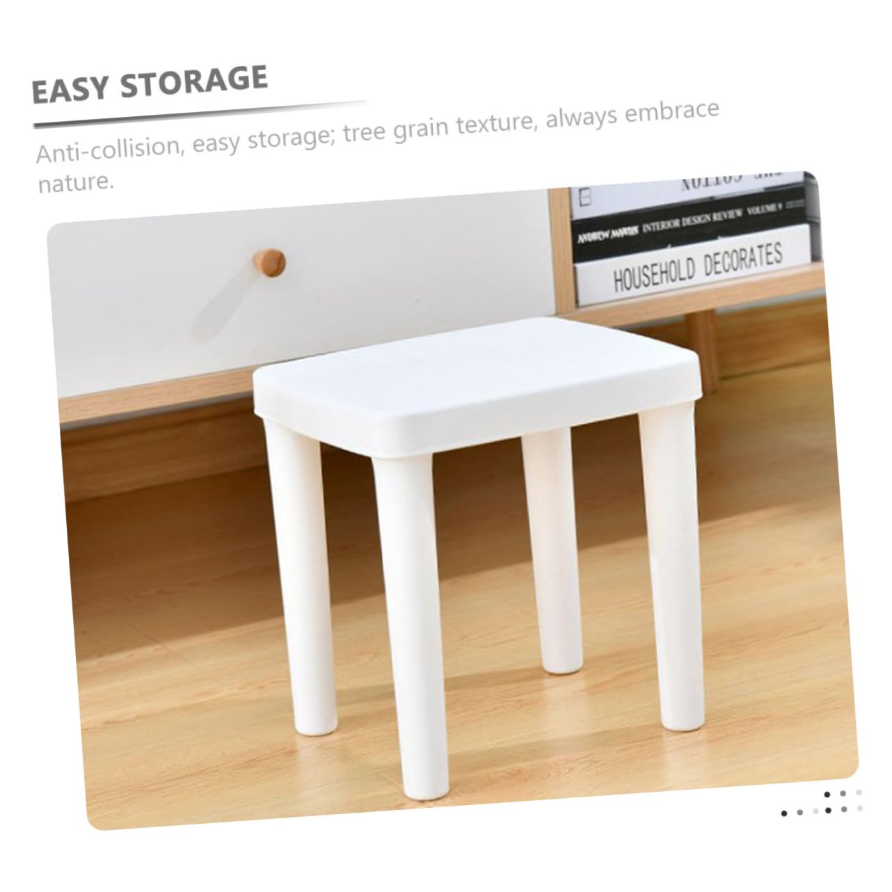 Sgabello Antiscivolo per Bagno Bambini, Leggero, Bianco, Plastico