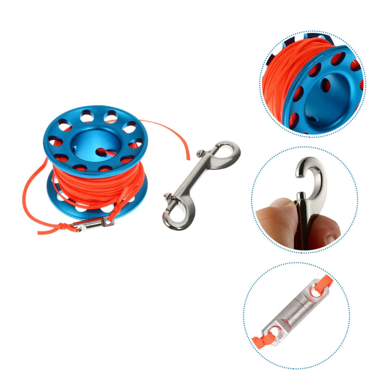 2 Sätze Anti Wicklungsvorrichtung Tauchspule Tauchrollenschnur Aluminium Tauchrolle Tauchfingerspule Tauchrollen Taucherrolle Tauchausrüstung Tauchgriffrolle Tauchseilrolle