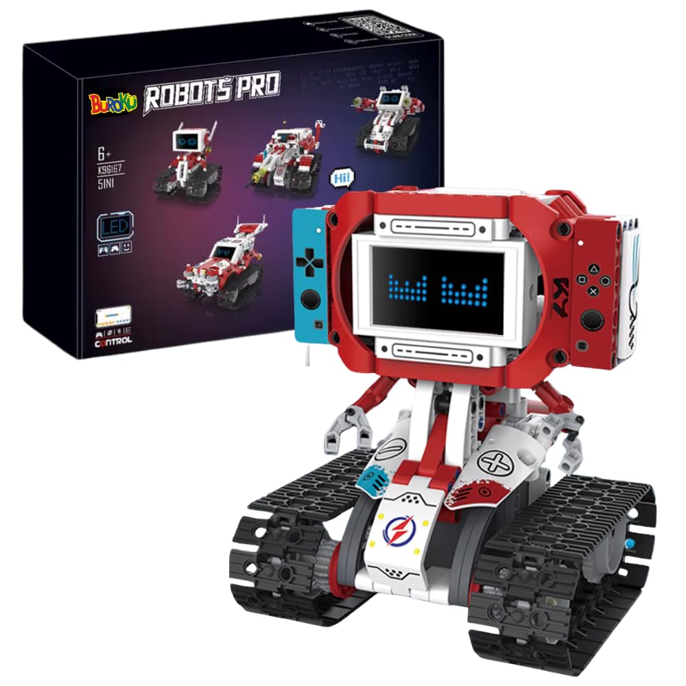 Robot Programable Stem 5 en 1 para Niños | Kit de Robótica Educativa con Control Remoto, Luces LED y App | Juego de Construcción para Aprender Ingeniería