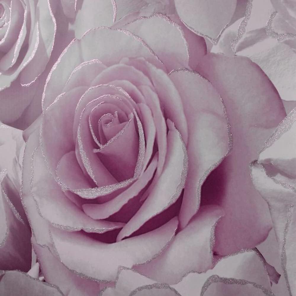 Muriva Madison Glitter Pearl Wallpaper 139524 - Flower Floral Large Roses Cream