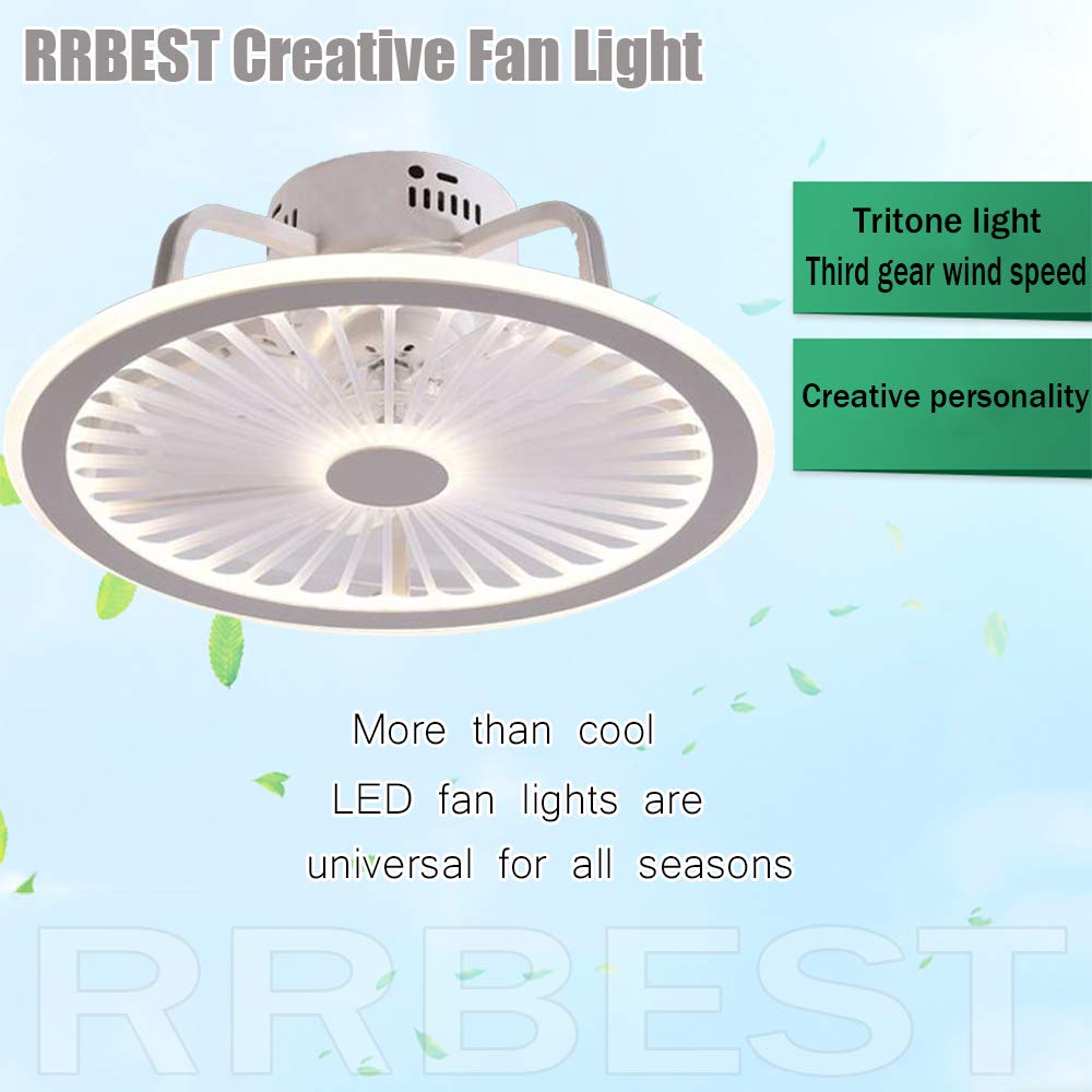 LED 80W Ventilatore A Soffitto Ventola Regolabile Illuminazione Tranquillo Controllo Remoto Della Lampada Plafoniera Moderna Dimmerabili Velocità Del Vento Soggiorno Camera Da Letto Per Bambini,Bianca