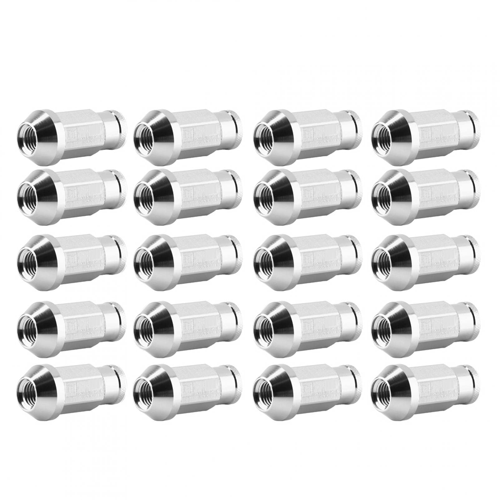 Tornillo para Neumático de Coche Rueda de Carreras Tuerca de Aluminio M12X1.5 Tornillo para Neumático de Coche Tuerca de Rueda Tuerca de Rueda de Carreras para el Hogar(Plata)