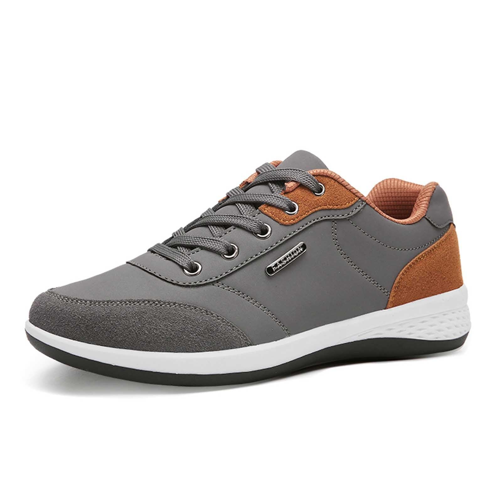 Baskets d'extérieur à lacets tendance en cuir pour homme actif - 8
