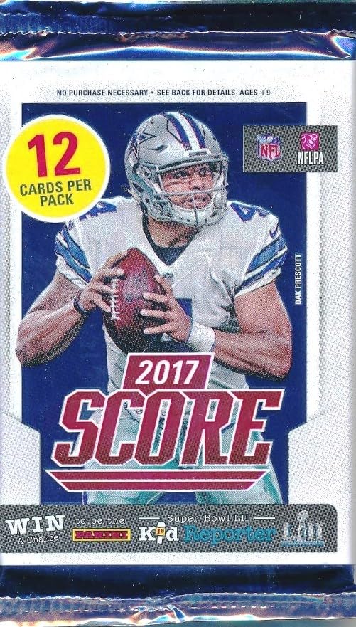 2017 Score Football Factory Sealed Retail Pack with 12 Cards Including (3) ROOKIE Cards & (2) INSERT Cards! Look for Rookies & Autos of Patrick Mahomes Christian McCaffrey & Many More!