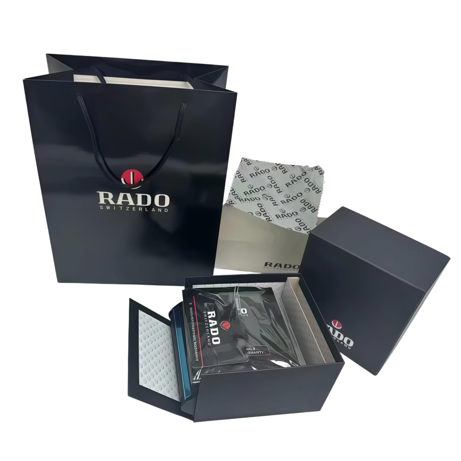 Set Scatola Conservazione Orologio Singolo Esterno Nero Opaco Fodera Morbida Custodia Viaggio Set per RADO Centrix