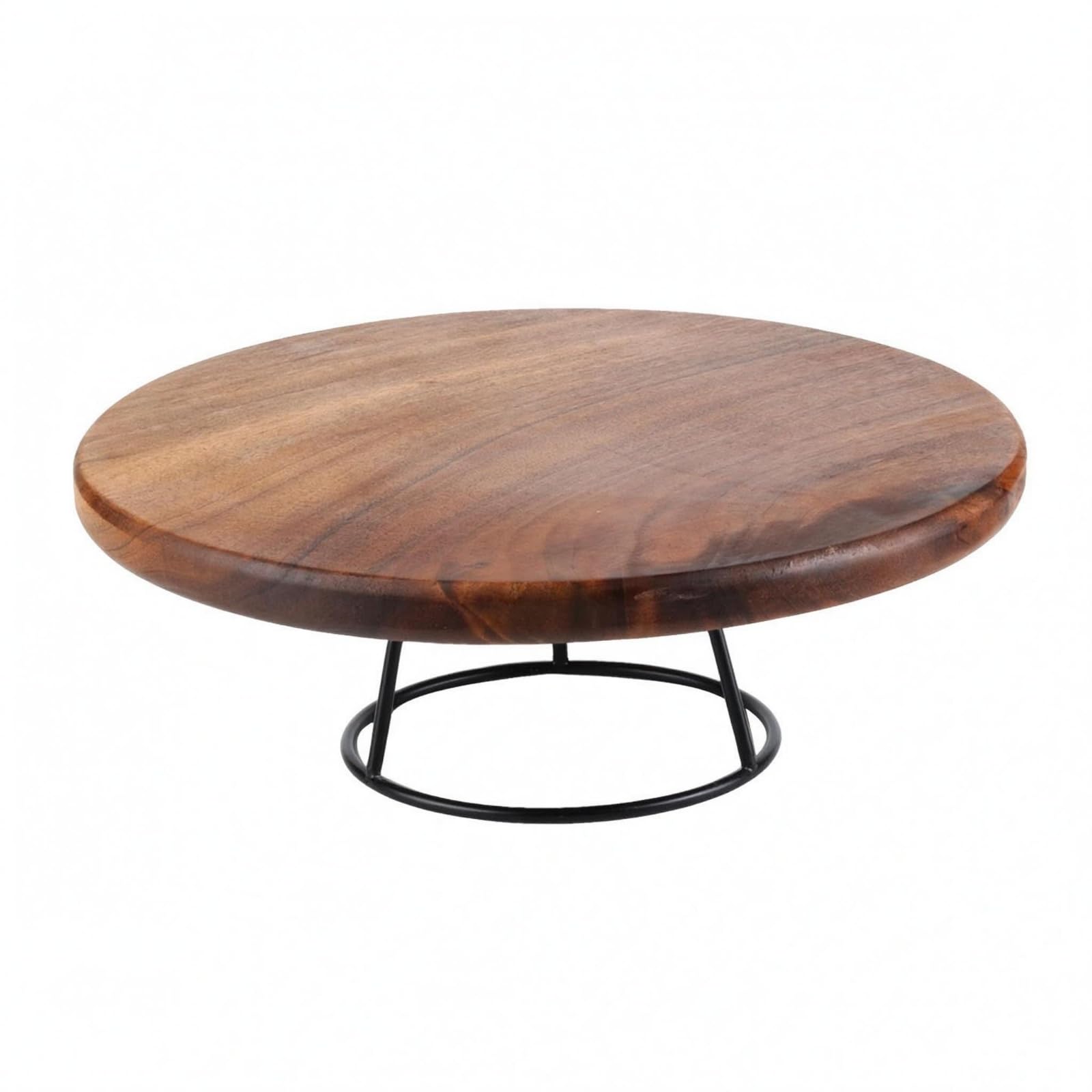 F Fityle Tabla para Servir Pizza Plato para , 12 Pulgadas , Tabla De Pizza De 12 Pulgadas + Soporte Madera De Nogal Maciza , Altura Del Soporte 10 Cm