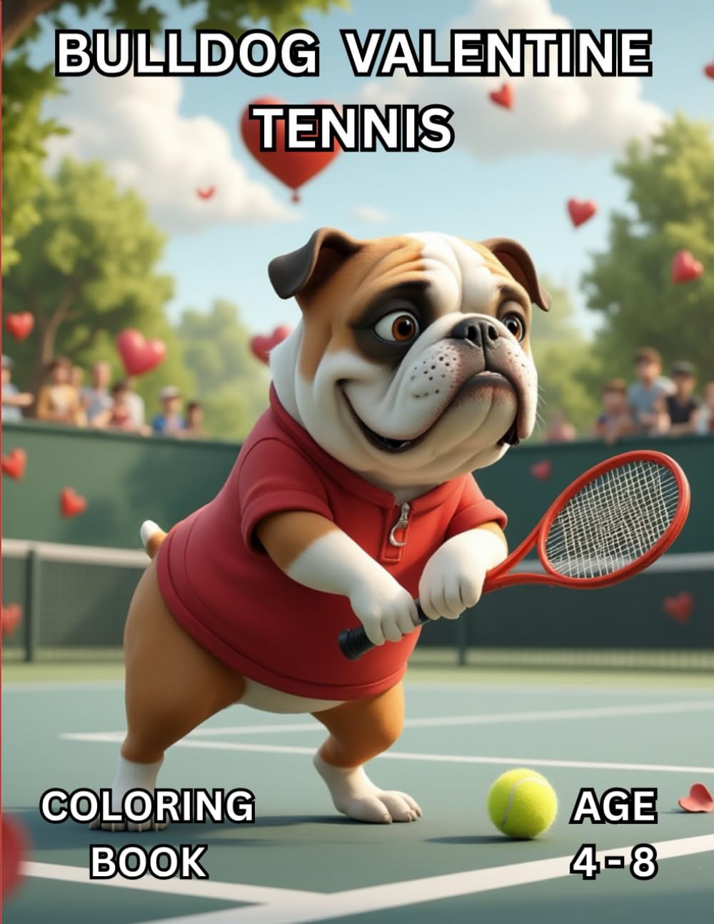 Bulldog Valentine Tennis: Coloring Book (Holiday Series)