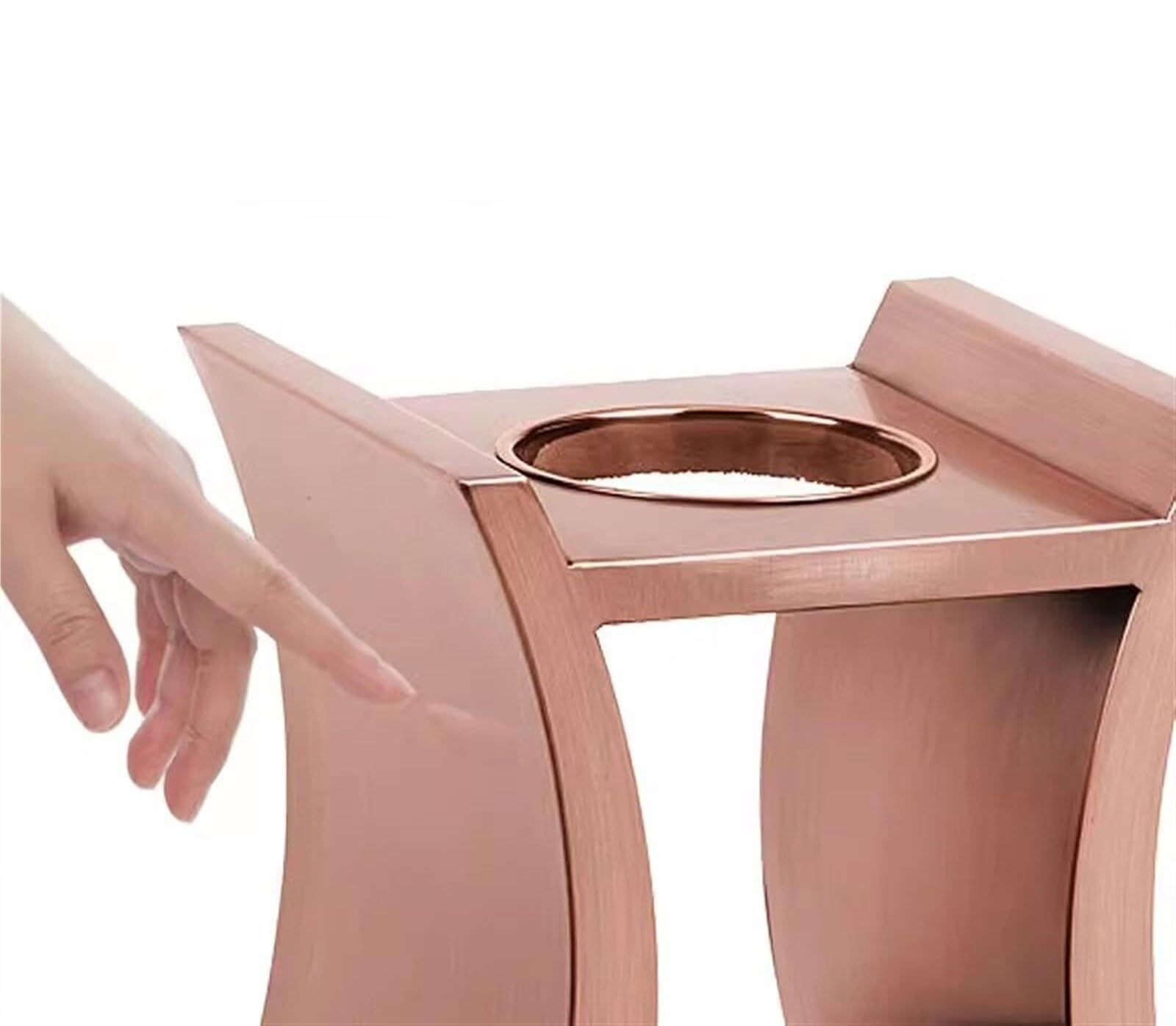 Papelera Oficina Cubos De Basura Papelera De Reciclaje Para Exteriores Papelera De Acero Inoxidable De Alta Gama Para Hotel Pasillo De Hotel Vertical Con Cenicero Papelera Para Comunidad(Rose gold)
