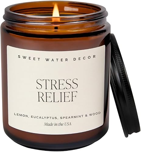 Miniatura 21 de Sweet Water Decor Palo Santo Patchouli Soy Candle - Black Pepper, Clove Leaf, Nutmeg and Lavender Scented Candles for Home - 9oz Amber Jar + Black