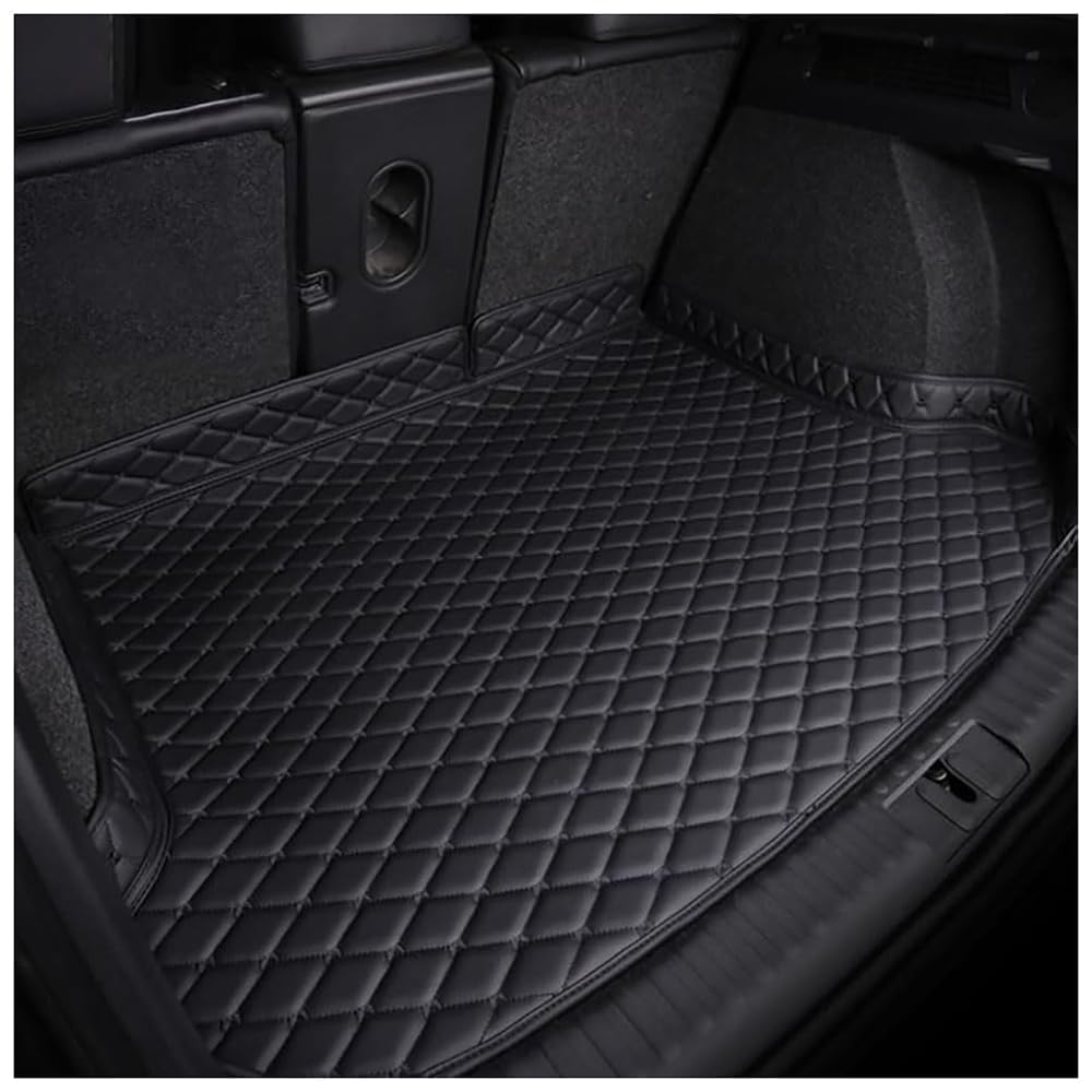 TOOTYY Car Leather Boot Mats for Tesla Model 3 2019 2020 2021 2022 2023 2024,Waterproof Anti Scratch Anti Slip Protector Pad Cargo Tray Liners Trunk Carpets Interior Accessories,A-All-Black