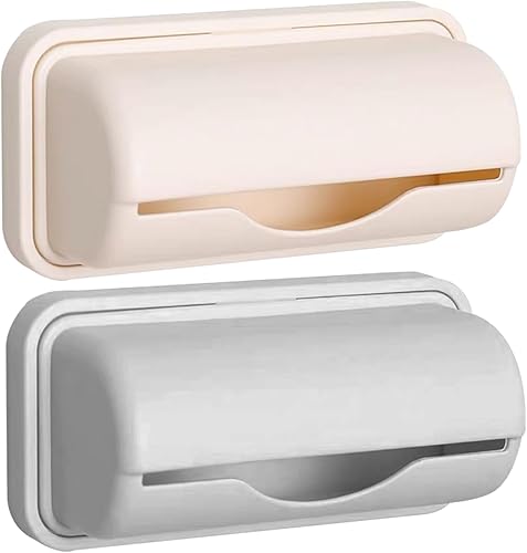 Miniatura 7 de NewGtuizi Soporte para bolsas de basura para bolsas de plástico, 2 piezas de soporte de bolsa de plástico montado en la pared, soporte para caja de