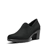Women's Low Chunky Block Heels Pumps Comfortable Slip-on Heeled Loafers Dress Work Shoes for Office Business