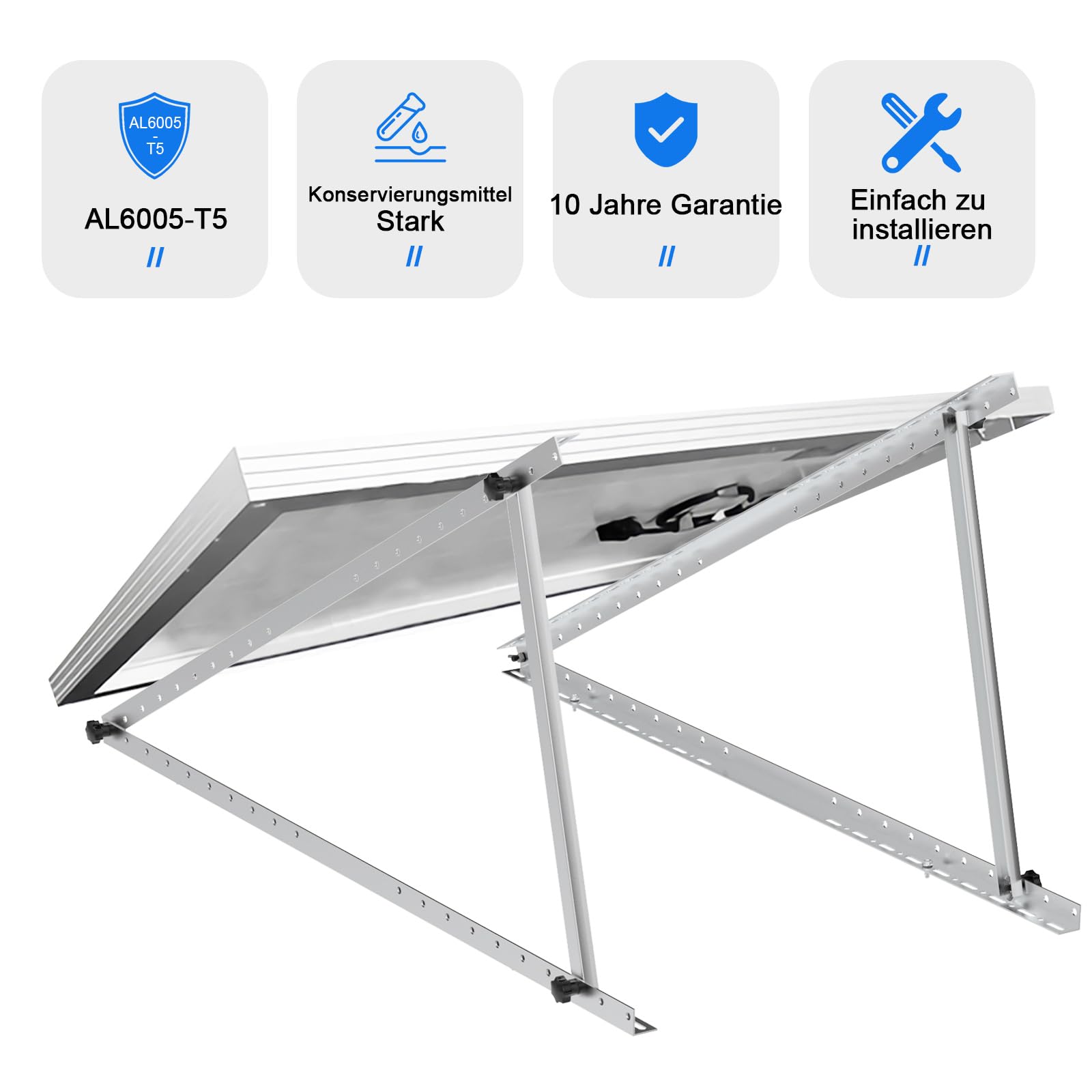 GLIESE Zonnepaneelhouder 114 cm (2 sets), aluminiumlegering zonnepaneelhouder, balkonkrachtcentrale, houder voor PV-module, zonnemodule voor 100 W-600 W, verstelbare hoek van 0 tot 90 graden, 0% btw GLIESE Zonnepaneelhouder 114 cm (2 sets), aluminiumlegering zonnepaneelhouder, balkonkrachtcentrale, houder voor PV-module, zonnemodule voor 100 W-600 W, verstelbare hoek van 0 tot 90 graden, 0% btw