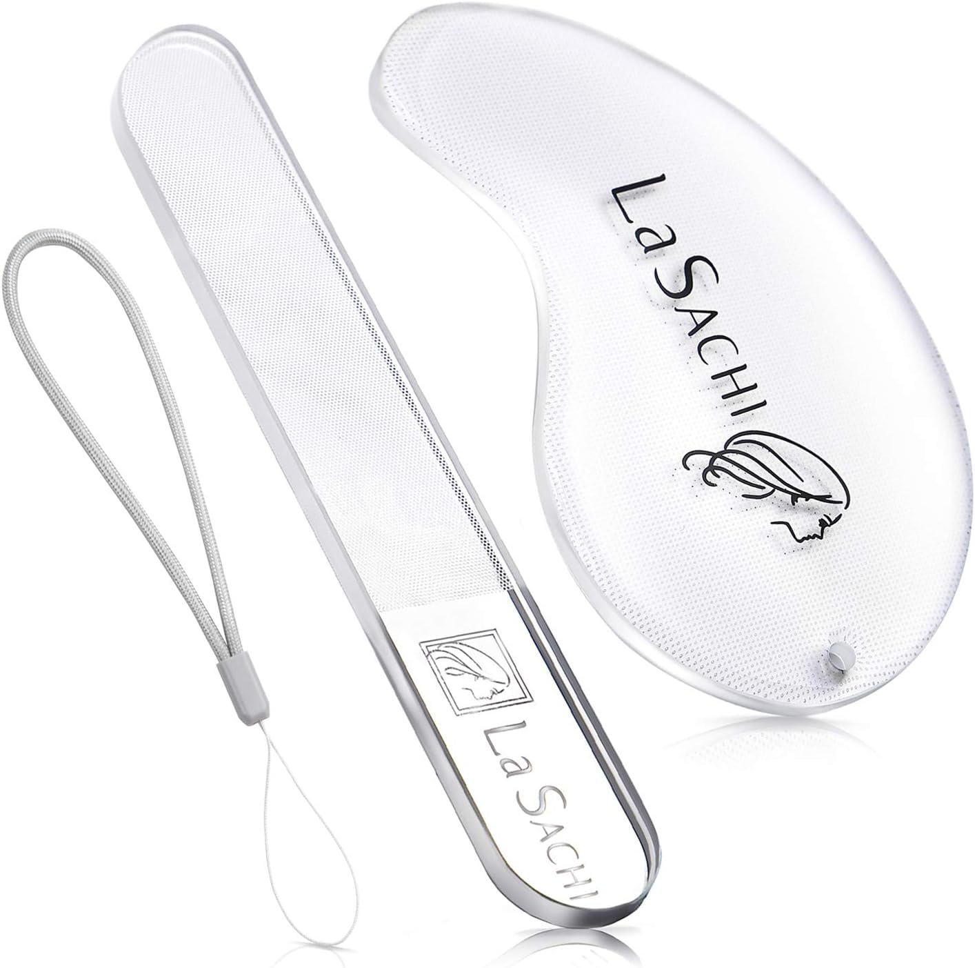 La SACHI Heel Exfoliator and Nail File 0.01? Glass Nano Technology Strap Included Sole Exfoliator (Set)