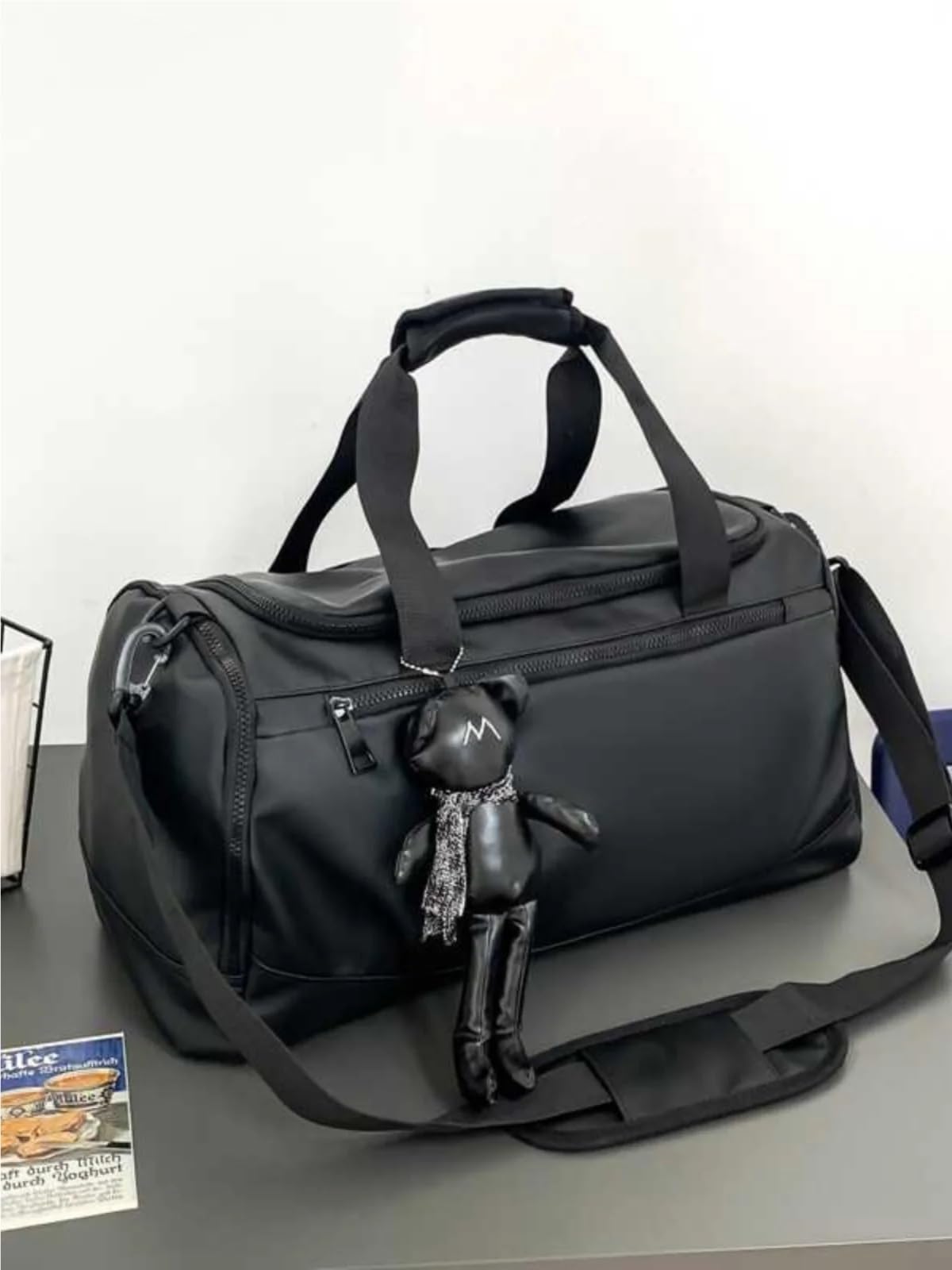 Große Leder-Fitness-Umhängetasche für Herren Große wasserdichte Reisetasche aus Leder for Herren, Hand-Trocken-/Nasstrennung, Sporttasche, lässige Faltbare Tasche(Color Pendant 6)