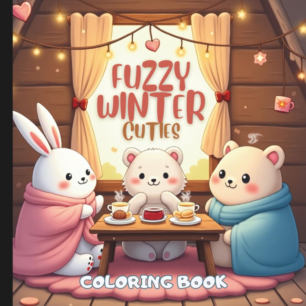 Fuzzy Winter Cuties Coloring Book: Winter Coloring Book For Adults And Teens (Warm Winter Wishes: A Holiday Christmas Collection Of Mazes, Coloring Books & More For The Whole Family)