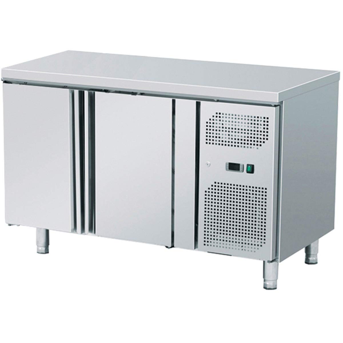 ZORRO- Kühltisch ZGN 2100 2 Türen - Gastro Saladette mit Arbeitsfläche und Füßen - Digitales Thermostat - Edelstahl