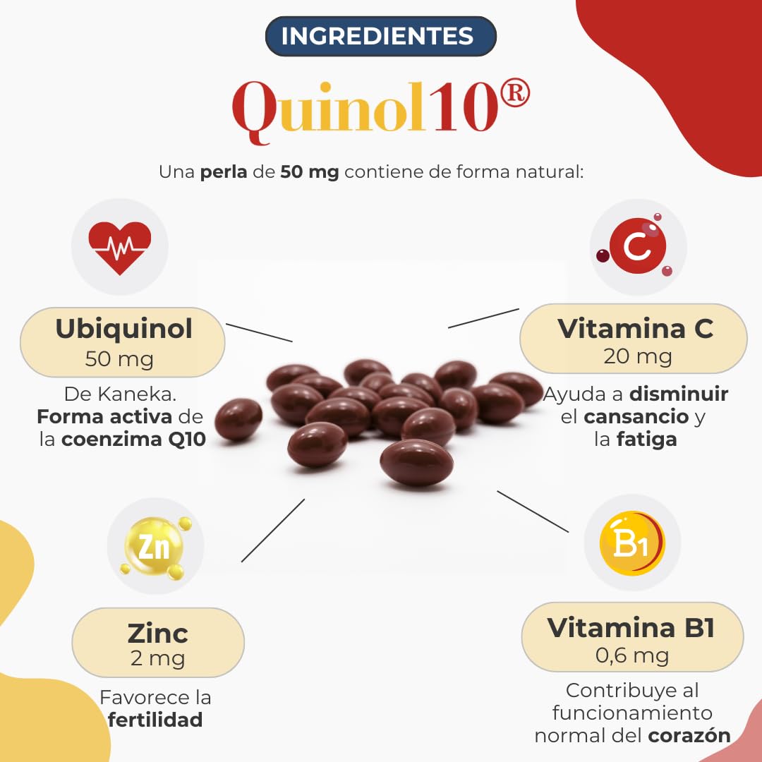 Coenzima Q10 - Ubiquinol Kaneka - 90 perlas de 50mg Vitaminas B1, C y Zinc