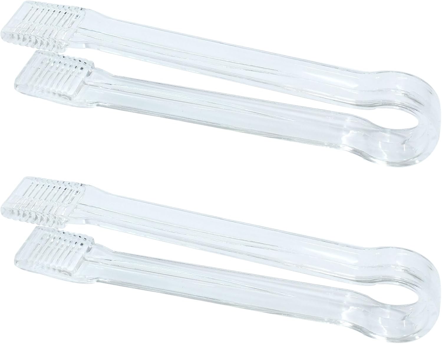 Plastic Buffet Serving Tongs, Clear, 8 Pcs