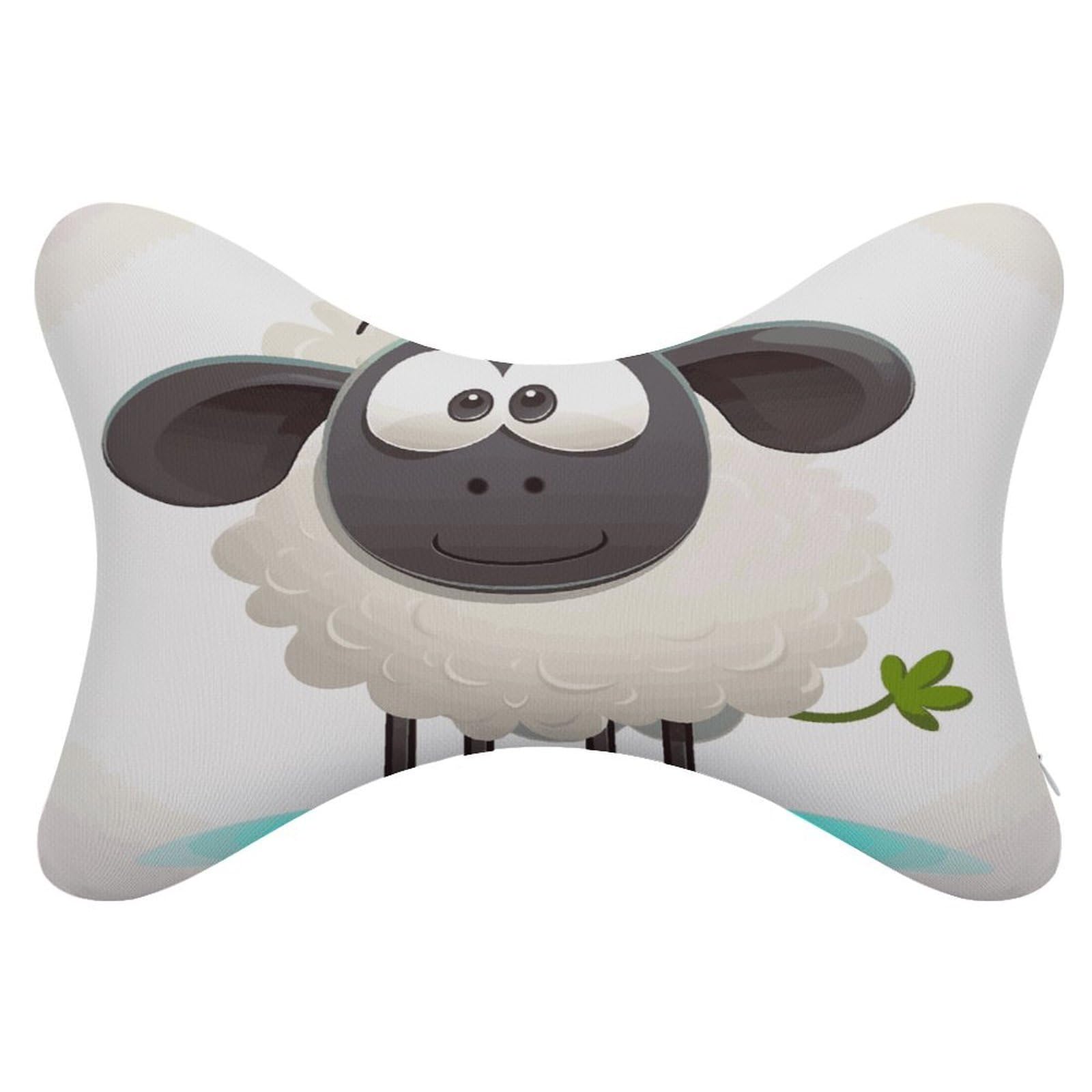 FekiLoot Sheep Car Headrest Set of 2,Softness Memory Foam Car Neck Pillow with Breathable Removable Cover Car Neck Support Pillow Ergonomic for Driving, Office