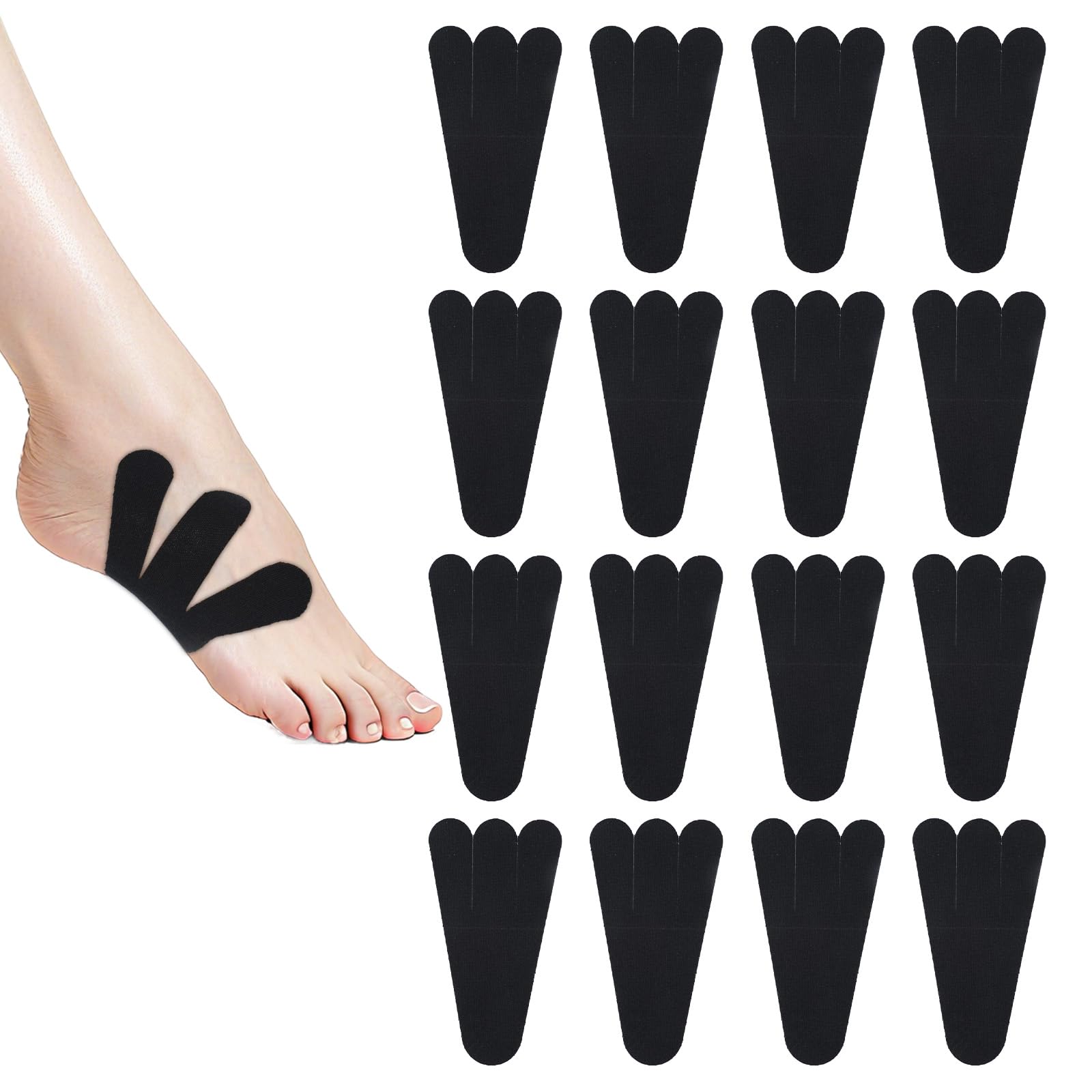 12pcs Precut Kinesiology Tapes Waterproof Breathable Kinesiology Tape for Feet Elastic Sports Muscle Strips Stickers for Joint Stability