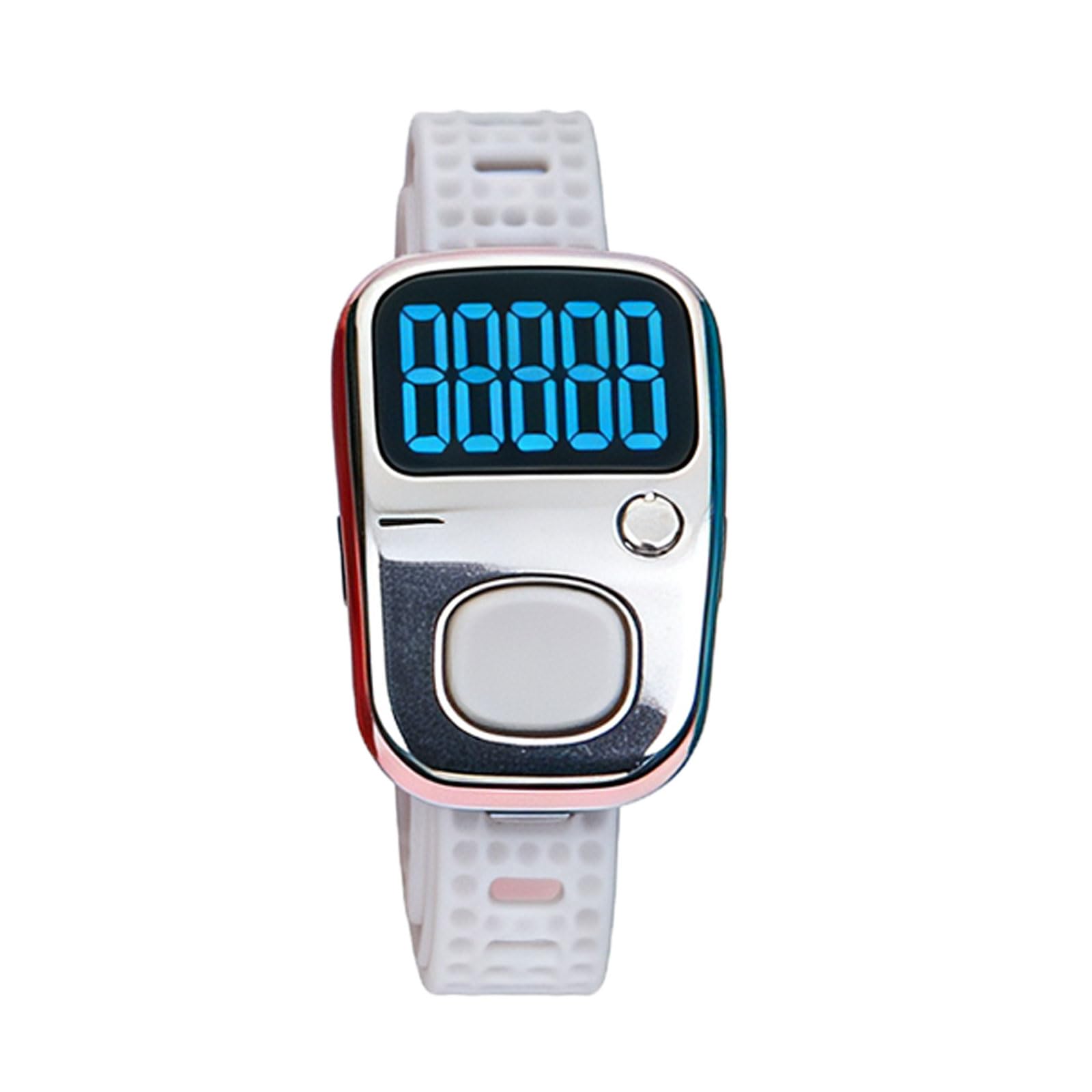 Zepfjhe Silver Led Display Rechargeable Clickers Timer Silicone Strap Portable For Industrial Use Rechargeable Counter