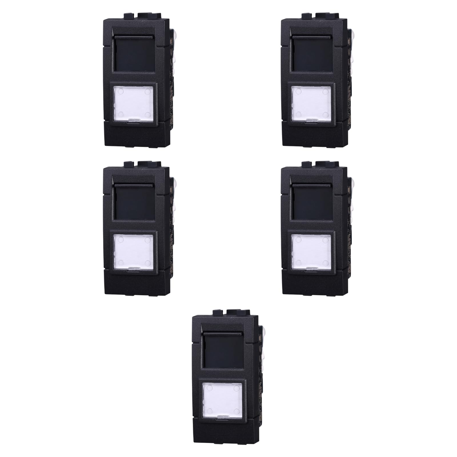5-pak gniazd sieciowych Ethernet RJ45 CAT6, czarny moduł, kompatybilny z BTicino living, anteną, Ethernetem, telewizorem, anteną, USB, schuko, do oryginalnych i kompatybilnych tablic