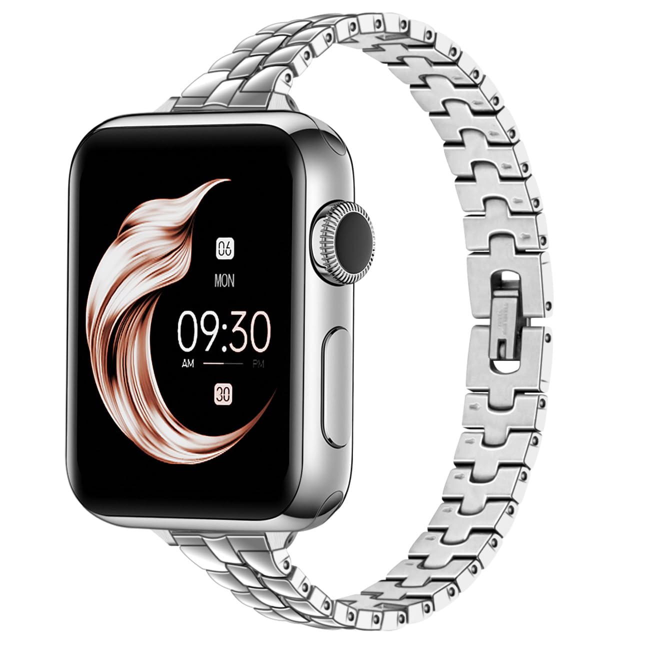 Juntan Slim Stainless Steel Band fits Apple Watch Bands for Women 49mm 45mm 44mm 42mm 41mm 40mm 38mm, Dressy Women for iWatch Bands, Metal Strap for