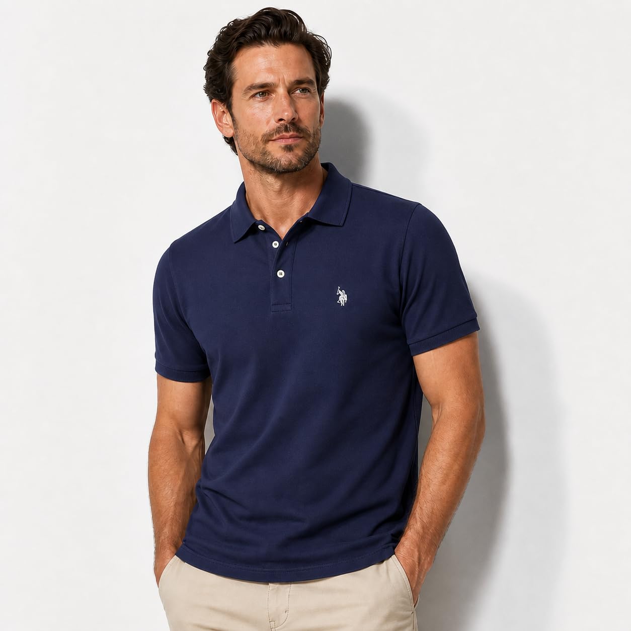 U.S. POLO ASSN. Męska koszulka polo Short Sleeve Solid Slim Fit Pique