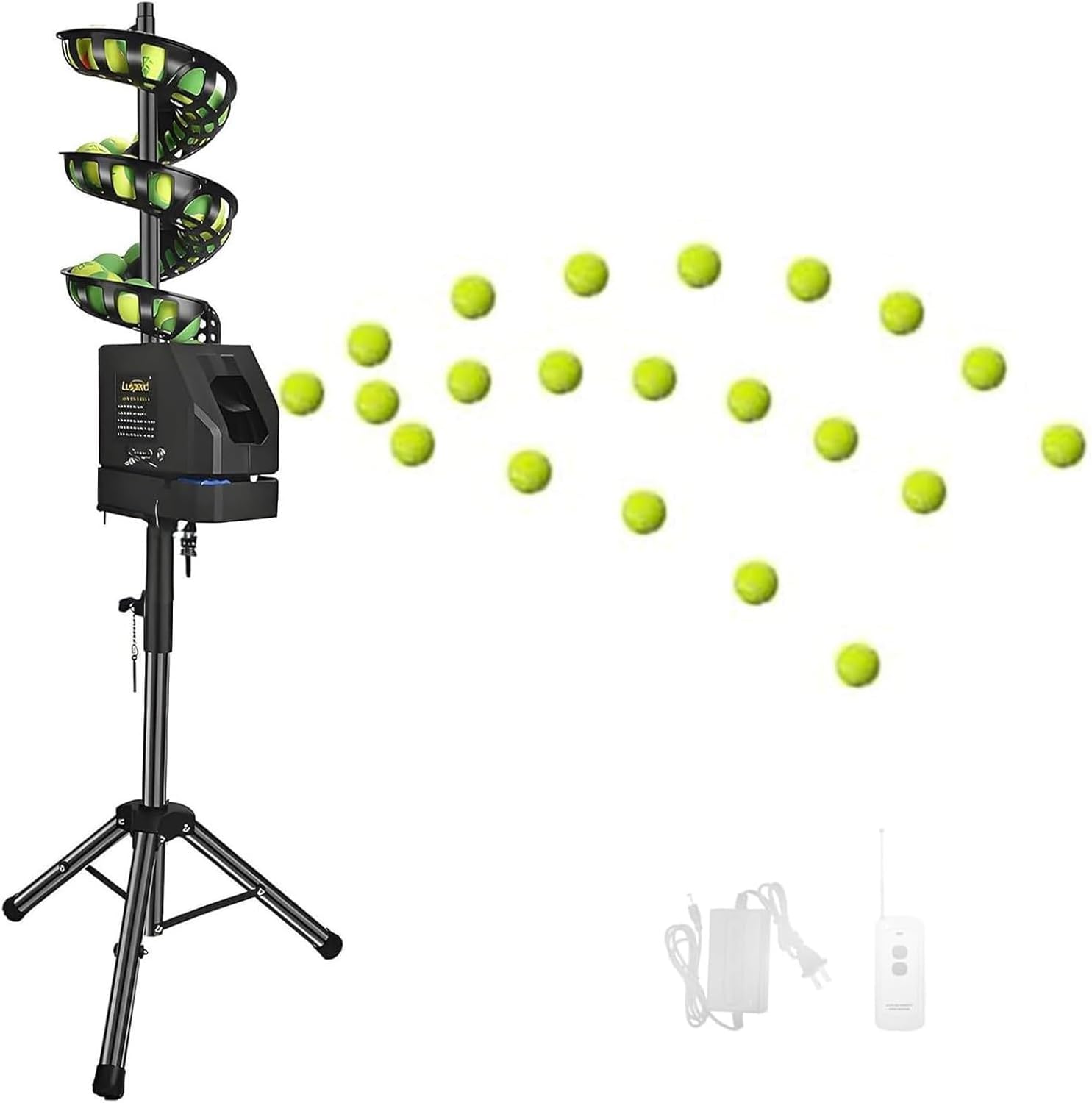 Tennis Ball Machine,Pitching Machine, Smart Tennis Ball Machine with Remote Control Adjustable Tripod for Practice and Training