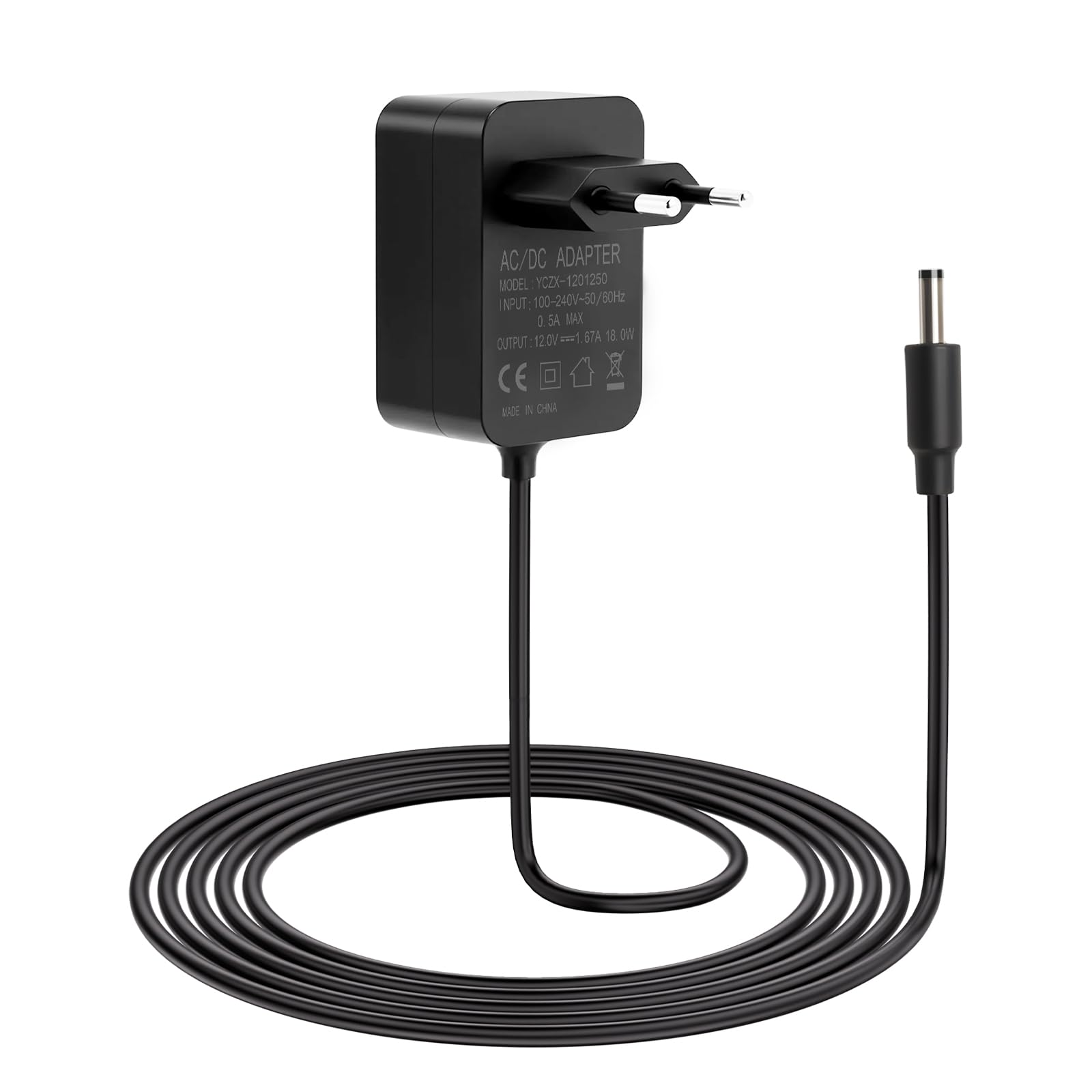 Adaptador de Corriente de 30W Compatible con Alexa Echo Dot (3ª/4ª/5ª generación), Echo Show 5 (1ª/2ª generación), Echo Spot, Echo Dot Kids Edition, Fire TV Cube, Cargador de 18V 1.67A,(EU - Negro).