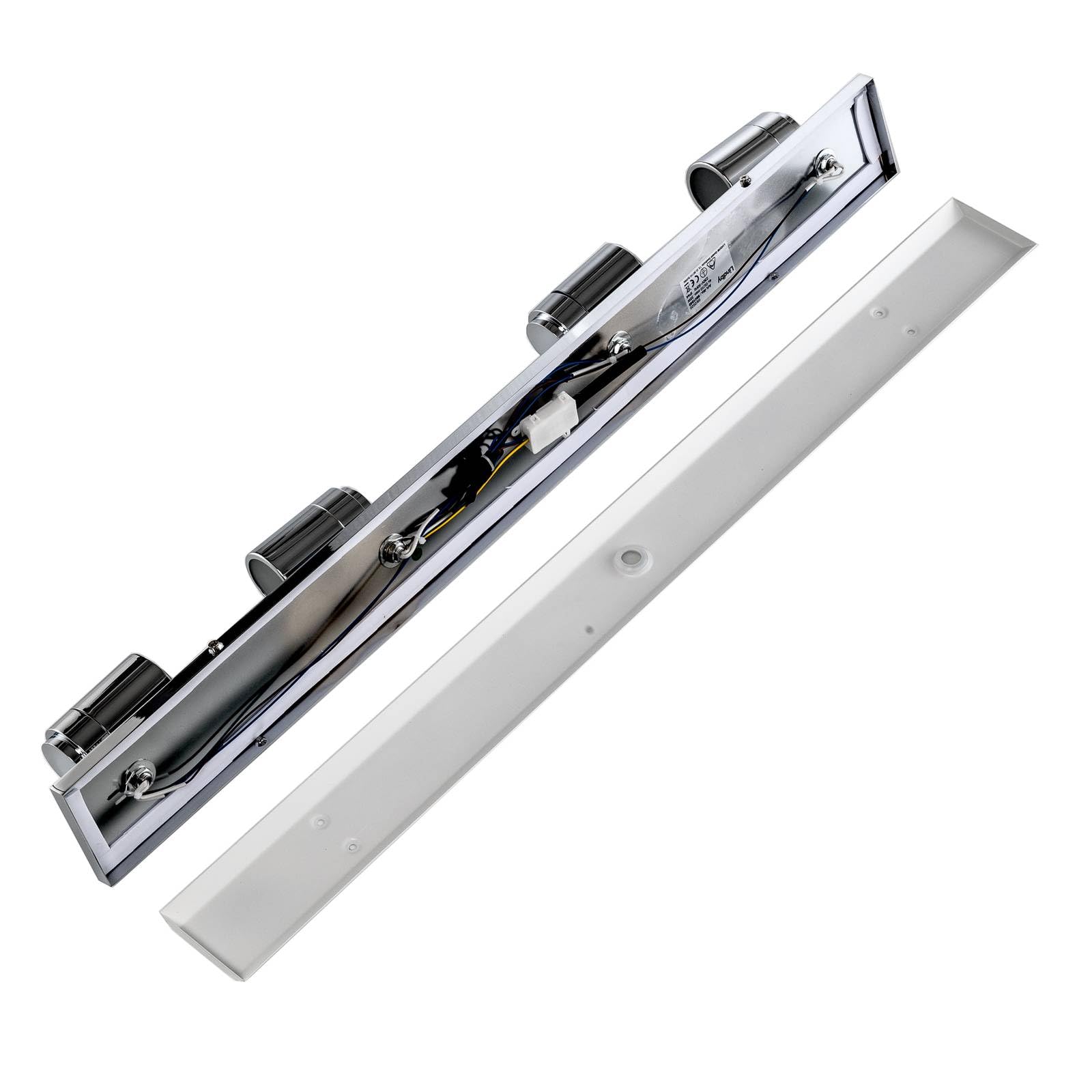 Lámpara de techo 'Dejan' (Moderno) en Plateado hecho de Metal e.o. para Cuarto de baño (4 llamas, GU10) de Lindby | lámpara de techo para baño, lámpara de techo, lámpara