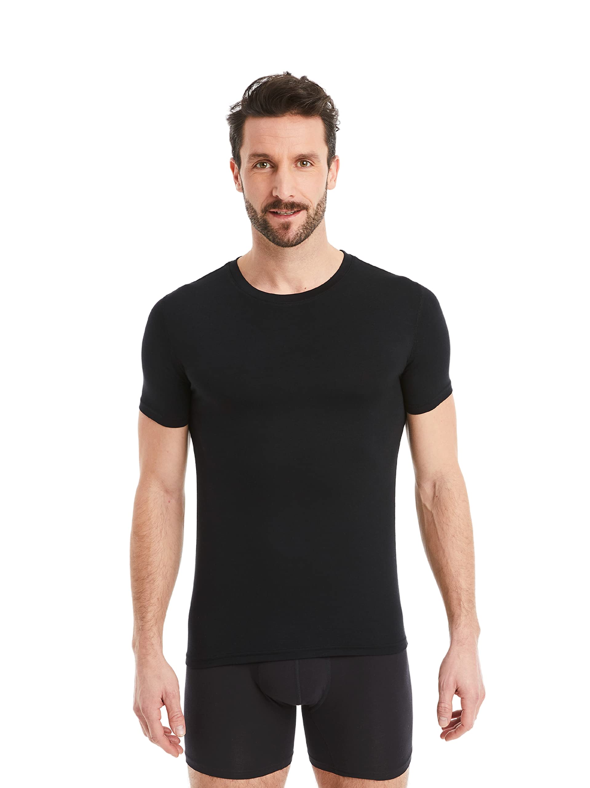 FINN Camiseta Interior Business para Hombres de Manga Corta con Cuello Redondo - Camiseta Interior de Tejido Original Lenzing® Modal - el T-Shirt Debajo de Camisas y Trajes