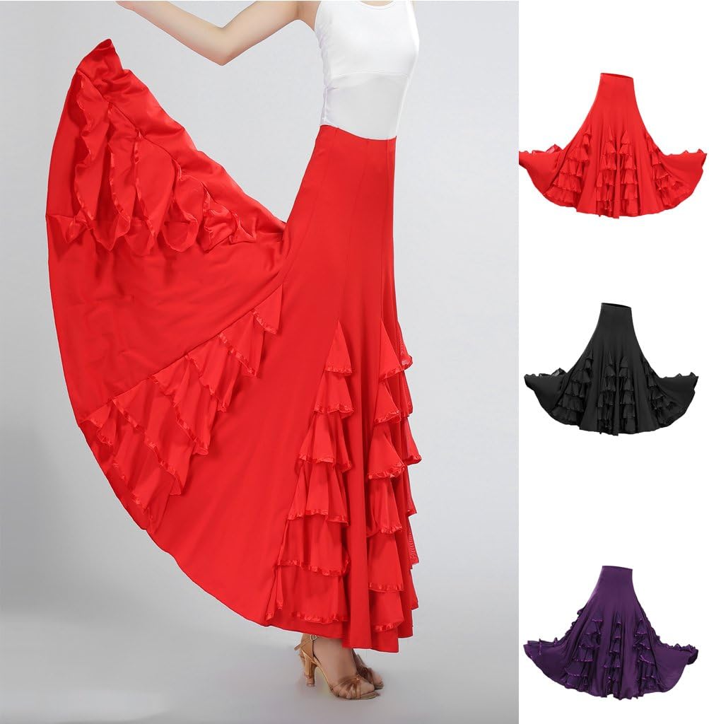 Flamenco Ballroom Dance Waltz Modern Long Skirt Dress