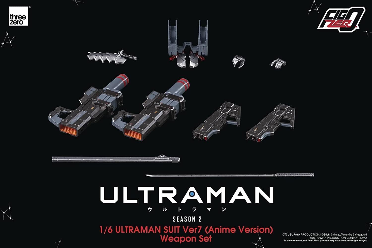 ThreeZero Ultraman Suit Ver7 (Anime Version) FigZero 1:6 Scale Weapon Set, Multicolor