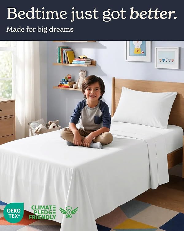 Beckham Hotel Collection 100% Cotton Twin Sheet Set, 3-Piece, White by Beckham Hotel Collection - Used condition - Image 2