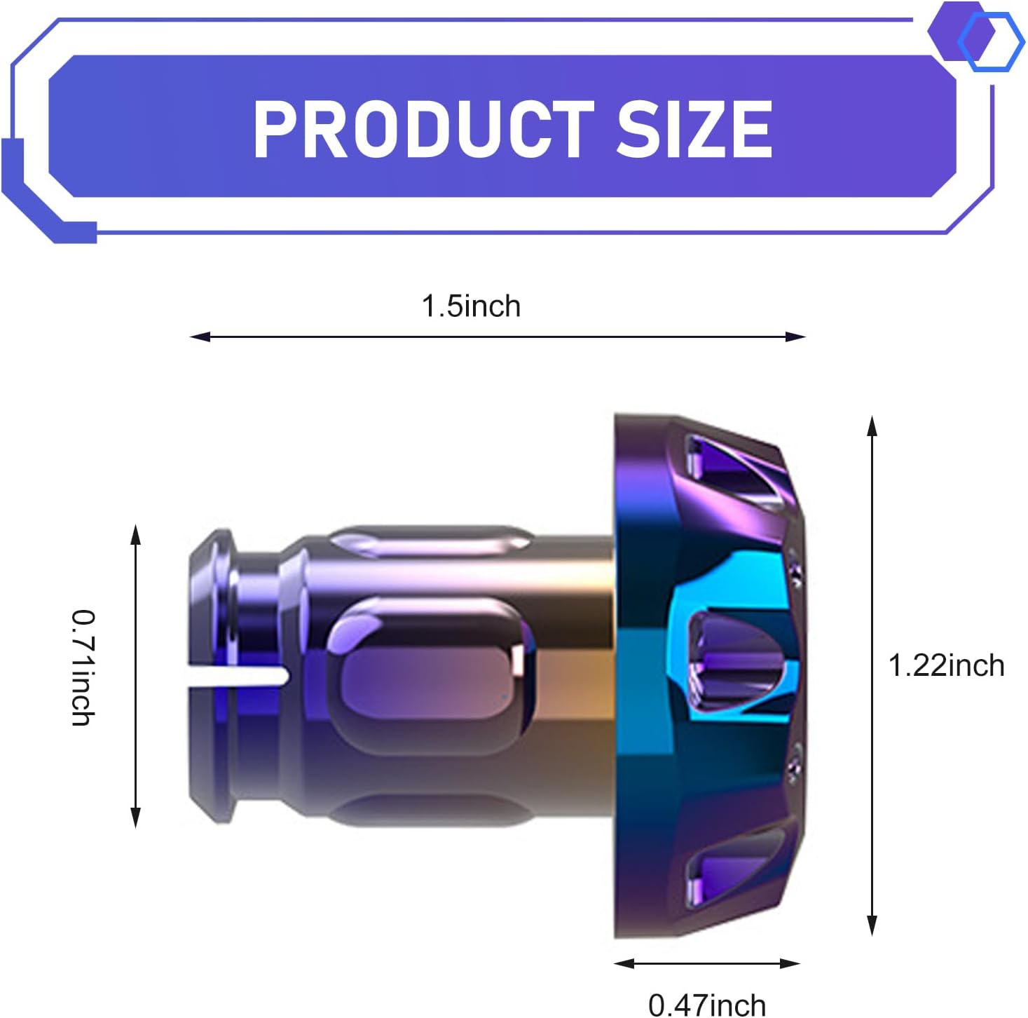 2PCS Motorcycle Bar End Plug, 17.5 mm Titanium-Burnt Personalized Handlebar Grip End Caps, Shockproof & Impact-Resistant Replacement Handlebar Plug, Compatible with Yamaha, Kawasaki, Suzuki