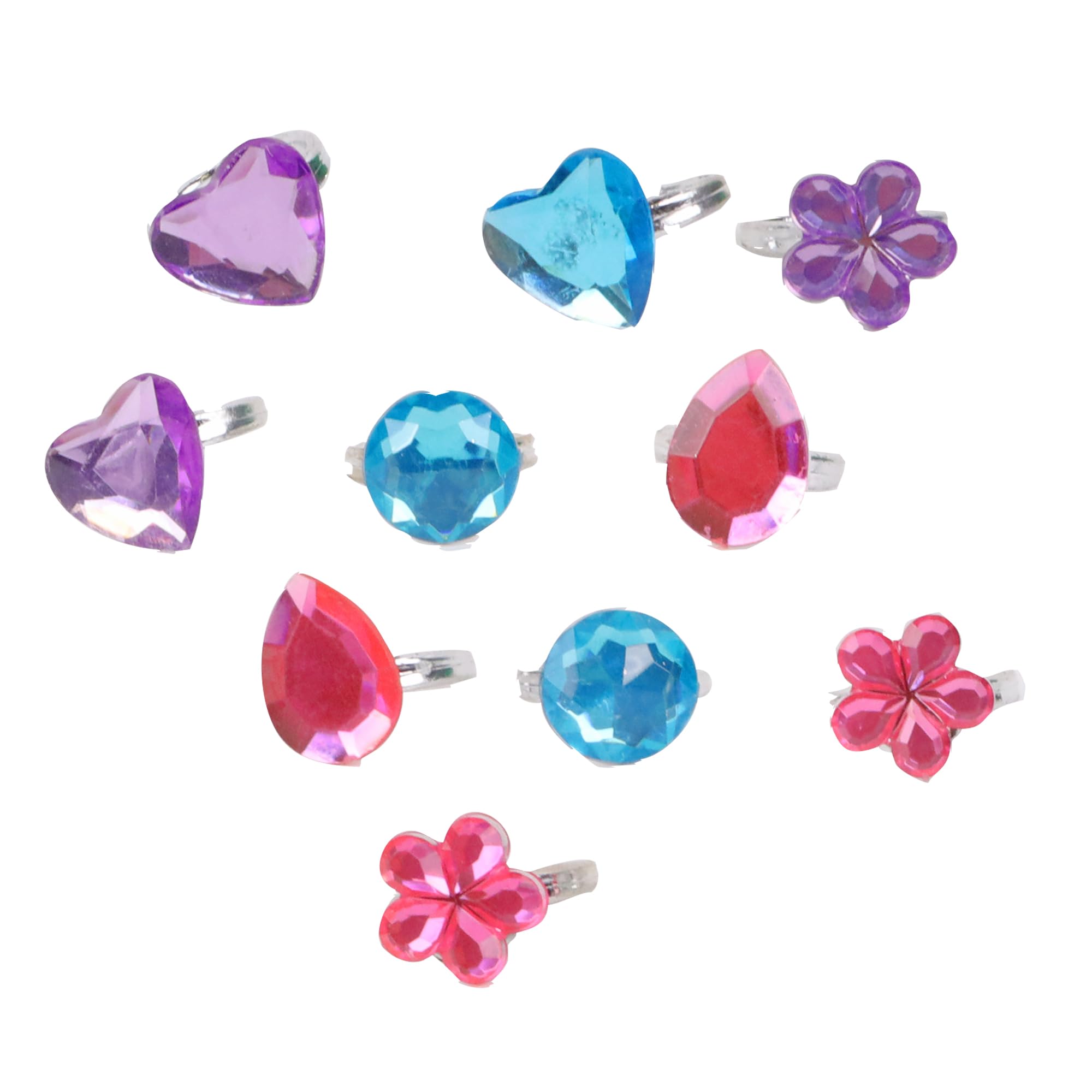 Image secondaire de FLYPOP'S - Set De 10 Bagues - Accessoires de Déguisement - 011651LIN - Multicolore - Plastique - Bijoux - Jouet Enfant - Carnava