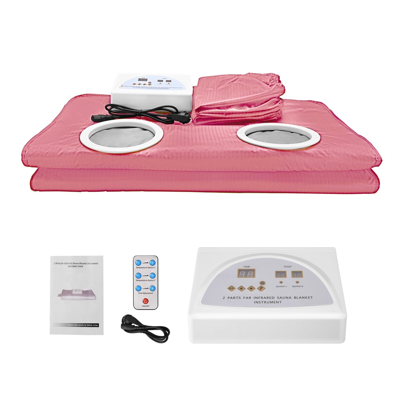 Coperta for sauna con maniche, coperta for termica digitale, body shaper for perdita di peso e fitness (con 2 maniche), Unità Benessere(Pink)