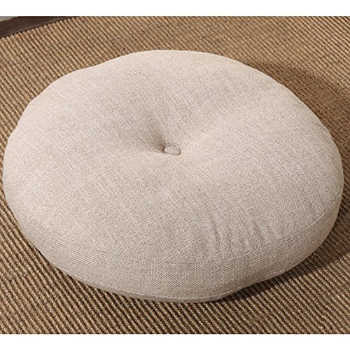 A.b Crew Japanese Style Linen Zafu Meditation Yoga Bolster Tatami Floor Round Cushion(Beige,17.7") #TOP2