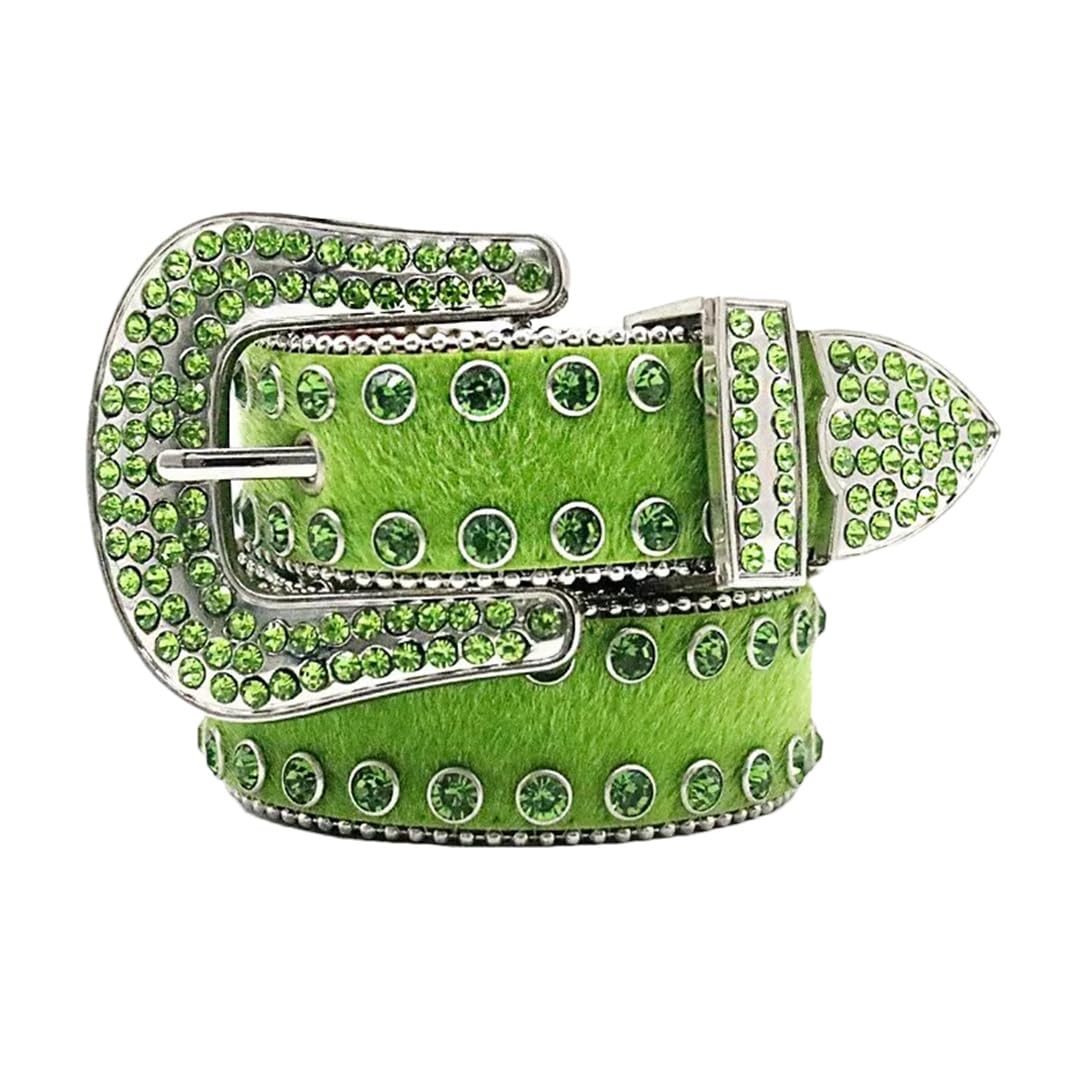 Cinturón de piel suave con diamantes de imitación para mujer, con hebilla, para fiesta, discoteca, vestido, hebilla