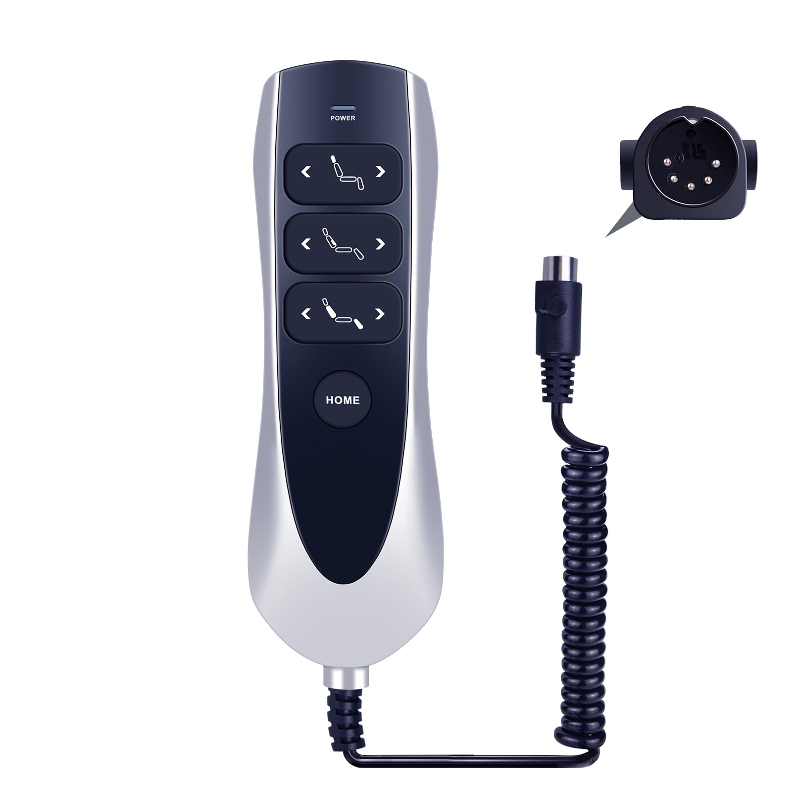 ZWP 7 Button 7 Pin Prong Remote Hand Control Handset with USB for OKIN JLDK.38.04.15 Lift Chairs Power Recliners (with Backlight)